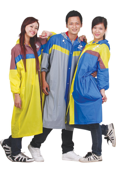 Áo mưa Poncho dây kéo phối màu